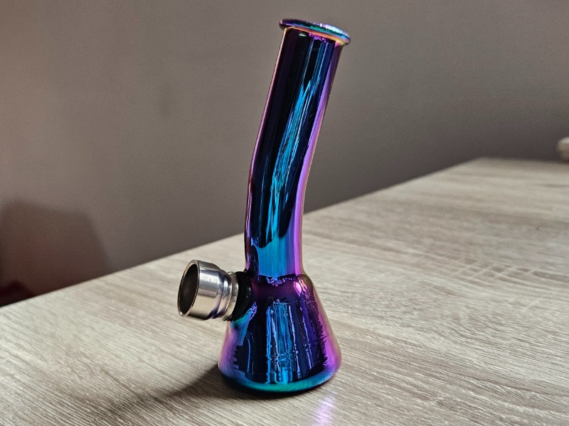 Szivárvány színű mini üveg bong – 12 cm - 5